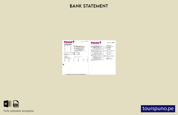 listo para imprimir plantilla de páginas de Word de extracto bancario de Florida